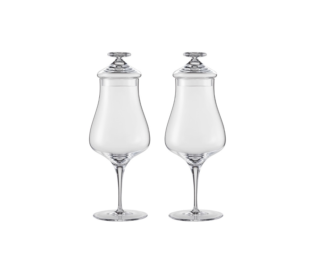 Alloro Whisky Nosing Glass with Lid Handmade (Set of 2)